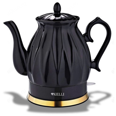 Чайник керамический KELLI KL-1341 2.0л черный-1