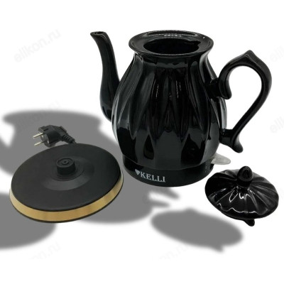 Чайник керамический KELLI KL-1341 2.0л черный-3