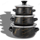 Набор кастрюль эмаль KELLI KL-4400Черный 6пр