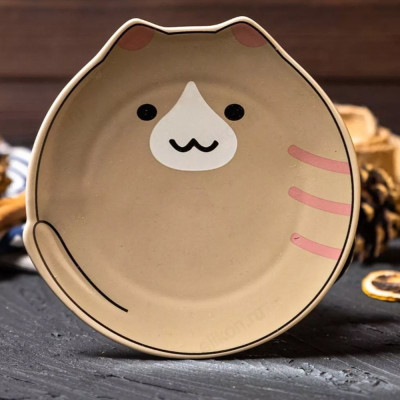 Кружка с блюдцем и ложечкой PM-005/022/052 Котик 220мЛ-2