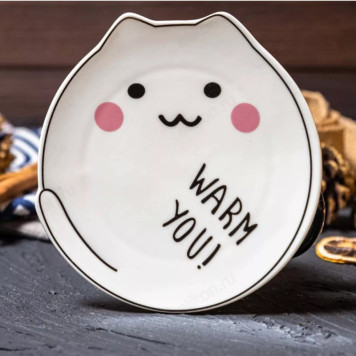 Кружка с блюдцем и ложечкой PM-005/022/052 Котик 220мЛ-3