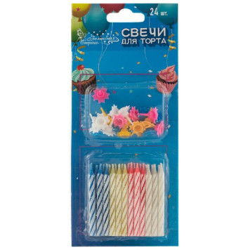 Набор свечей для торта Волшебная страна 007145 24шт