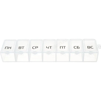 Таблетница, 7 секций на 7 дней, 16х3х2.3 см-1