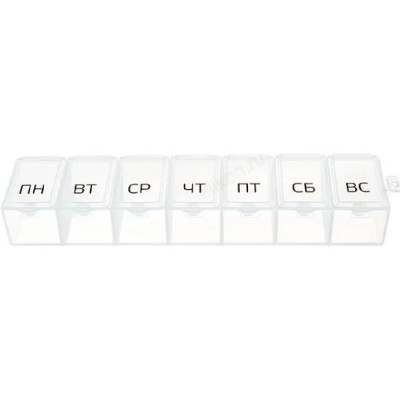 Таблетница, 7 секций на 7 дней, 16х3х2.3 см-1