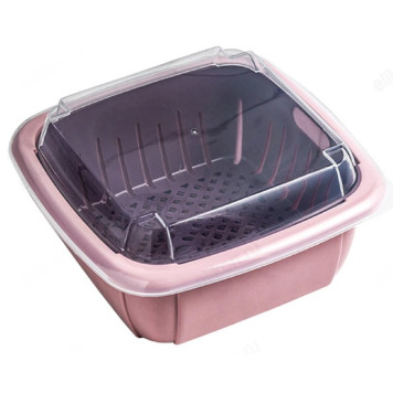 Дуршлаг 30*22 35015-23 с крышкой пластик-2