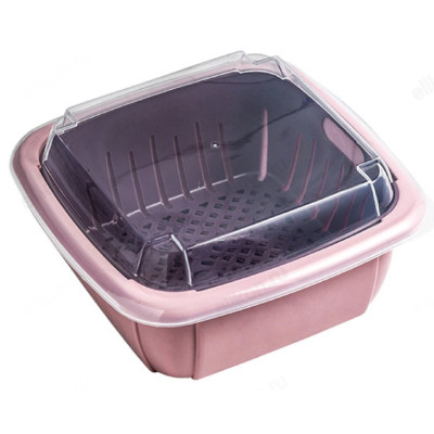 Дуршлаг 30*22 35015-23 с крышкой пластик-2