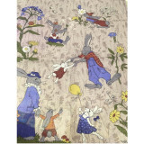 Полотенце льняное 46*60см Зайцы модные