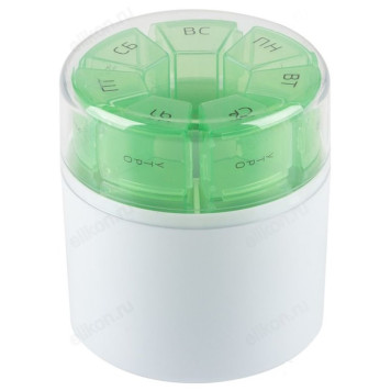 Таблетница на 7 дней, цилиндр, 8.8х8.8х10 см