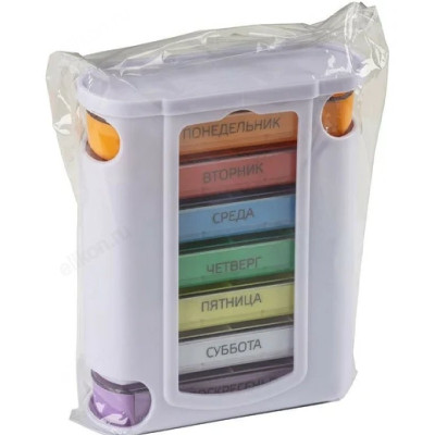 Таблетница на 7 дней, вертикальная, 10.5х4.3х12.6 см-1