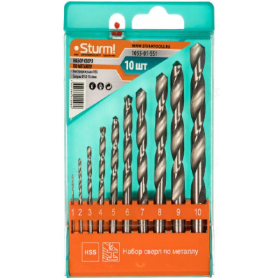Набор сверл по металлу Sturm 1055-01-SS1