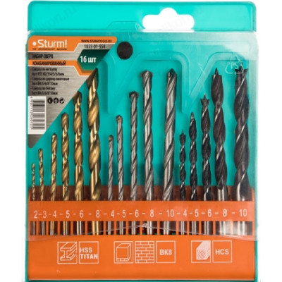 Набор сверл универсальный Sturm 16 шт 1055-01-SS4-1