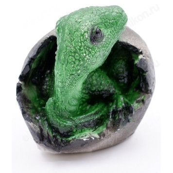 Сувенир копилка Яйцо Дракон серебристое-2