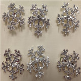 Брошь Снежинка стразы 2,5см