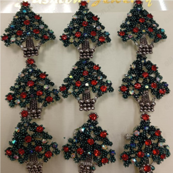 Брошь Елка стразы 3см