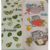 Полотенце микрофибра кошки/авокадо/кофе