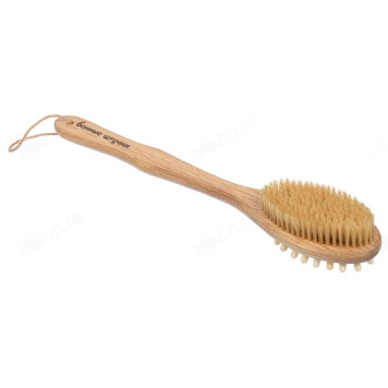 Щетка Антицеллюлит дерево двустронняя с импульсным массажером, 450 мм-2