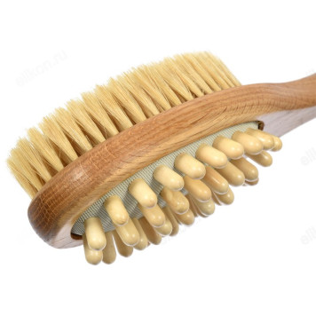 Щетка Антицеллюлит дерево двустронняя с импульсным массажером, 450 мм-5