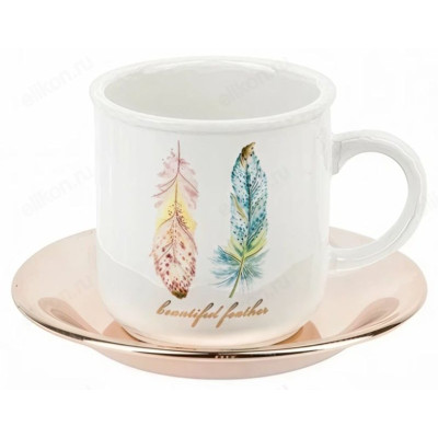 Набор кофейный Перья 12пр на подставке 1750173-2