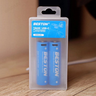 Аккумулятор Beston USB Type-C 2шт 18650-5