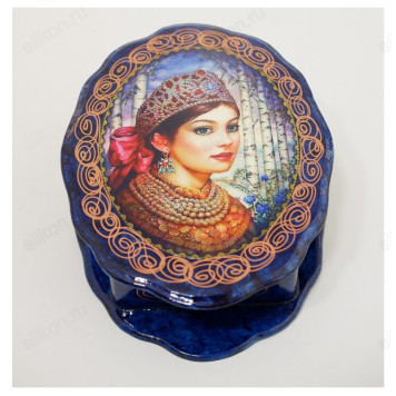 Шкатулка дерево овал 170*80*50мм-3