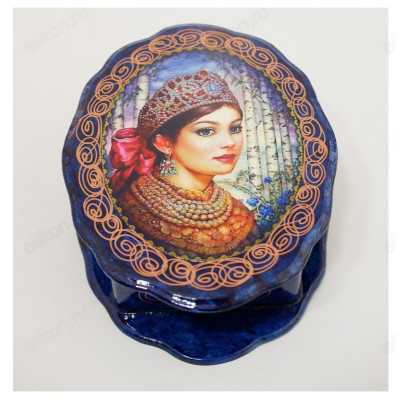 Шкатулка дерево овал 170*80*50мм-3