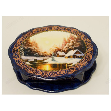 Шкатулка дерево овал 170*80*50мм