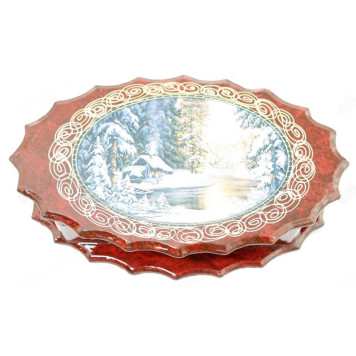 Шкатулка дерево овал 170*80*50мм-8