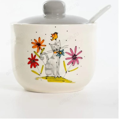 Сахарница 208-07007 Серый кот 320мл