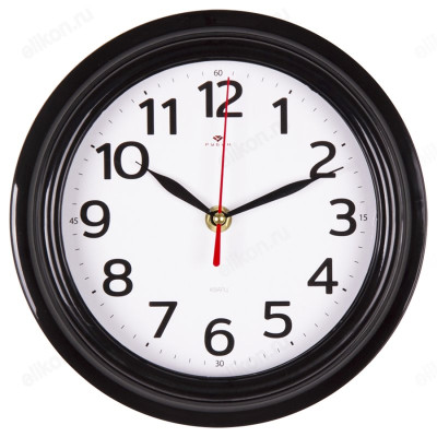 Часы настенные СН 2121 - 010B, пластик, черные