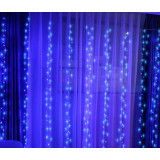 Гирлянда-штора 2*1,5м синий, жемчуг