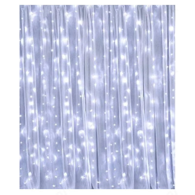 Гирлянда-штора 2*1,5м холодный, жемчуг