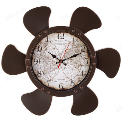 Часы настенные 220-443, пластик, коричневые