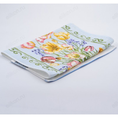 Полотенце вафельное Цветы *10шт-1