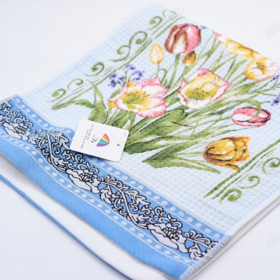 Полотенце вафельное Цветы *10шт-3