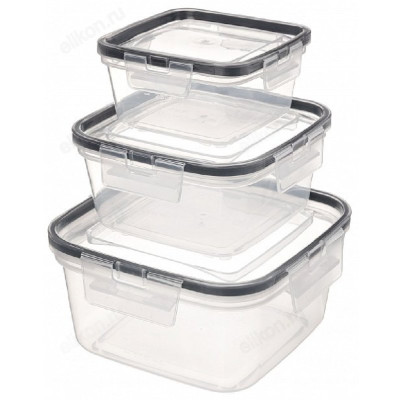 Набор контейнеров 3шт с защелками 0.4/0,8/1,5л 221104101/00