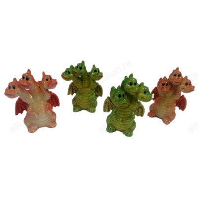 Сувенир 23338 дракон 3 головы 4шт