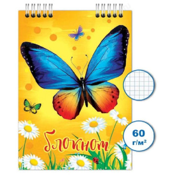 Блокнот Бабочка 24л, 68*98, спираль