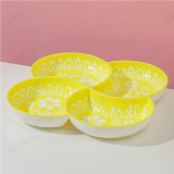 Менажница 28см 4-хсекционная пластик бело-желтый