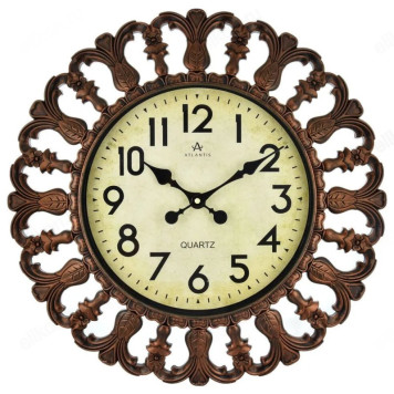 Часы настенные Atlantis 319-17, пластик, коричневые