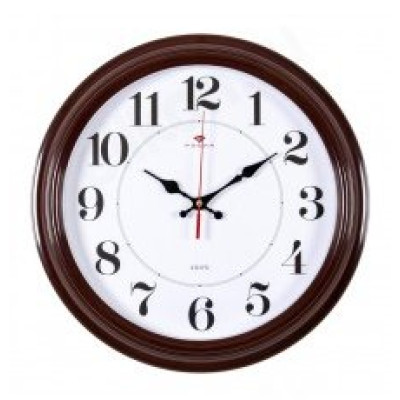 Часы настенные СН 3527-135, пластик, коричневые