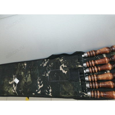 Шампур с деревянной ручкой 40см*6шт в чехле-2