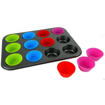 Форма для кексов 12шт 413-195 сталь/силик