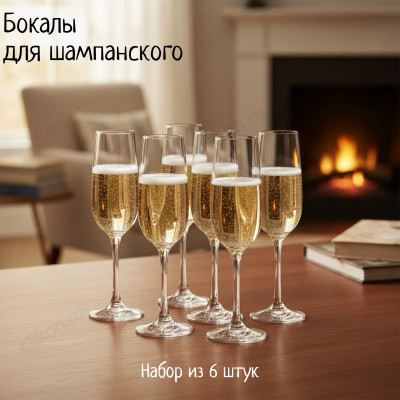Набор бокалов Изабелла 6шт 200мл 440270B шампанское