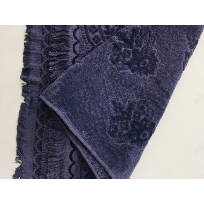 Полотенце велюр/махра45*90см для лица с бахромой-6