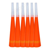 Набор праздничных гудков 6шт, 20,5х3,5см, Рыжий, картон, фольгирование, пластик,