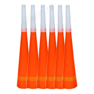 Набор праздничных гудков 6шт, 20,5х3,5см, Рыжий, картон, фольгирование, пластик,