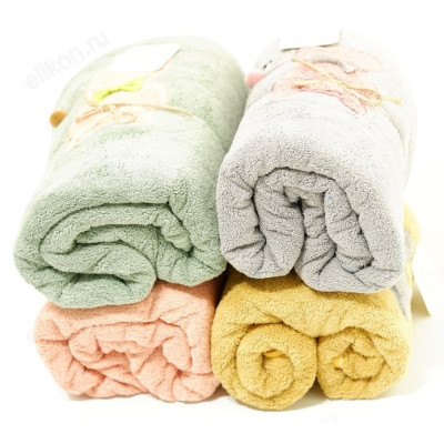 Полотенце микрофибра 50*90см лицо/руки Кот с бабочкой (5шт/уп)-3