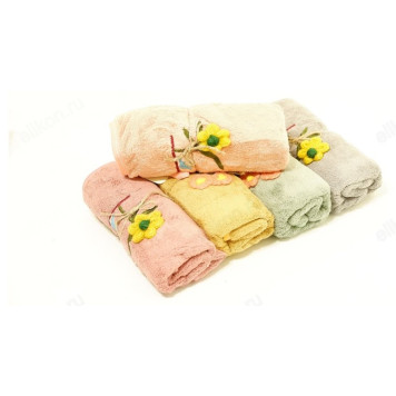 Полотенце микрофибра 35*75см Цветок (5шт/уп)-1