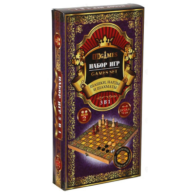 Набор игр 3в1 шахматы, шашки, нарды 539-004-4