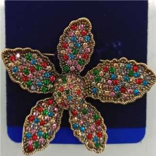 Брошь Цветок стразы 55мм